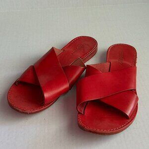 Sundance, Red Leather, slides, Sandals , 40